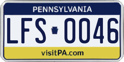 PA license plate LFS0046
