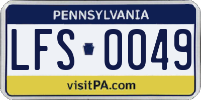 PA license plate LFS0049