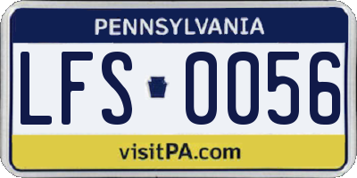 PA license plate LFS0056