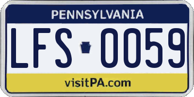 PA license plate LFS0059