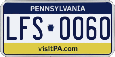 PA license plate LFS0060