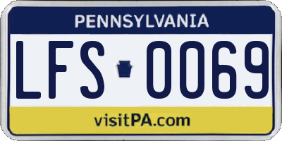 PA license plate LFS0069