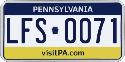 PA license plate LFS0071