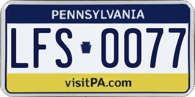 PA license plate LFS0077