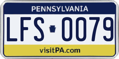 PA license plate LFS0079
