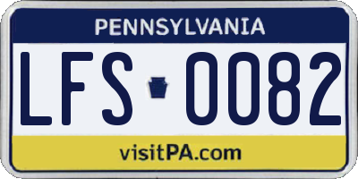 PA license plate LFS0082