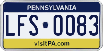 PA license plate LFS0083
