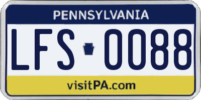 PA license plate LFS0088