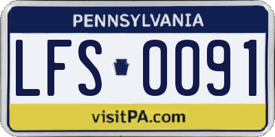 PA license plate LFS0091
