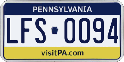 PA license plate LFS0094