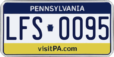 PA license plate LFS0095