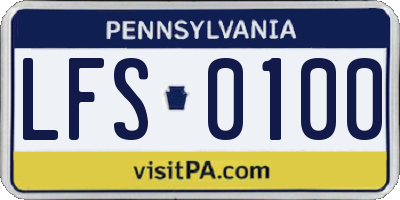PA license plate LFS0100