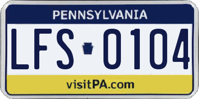 PA license plate LFS0104