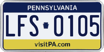 PA license plate LFS0105
