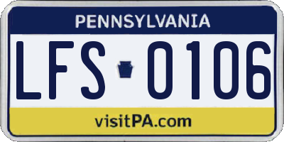 PA license plate LFS0106