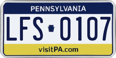 PA license plate LFS0107