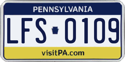 PA license plate LFS0109