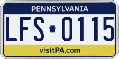 PA license plate LFS0115
