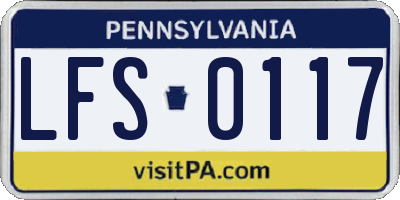 PA license plate LFS0117