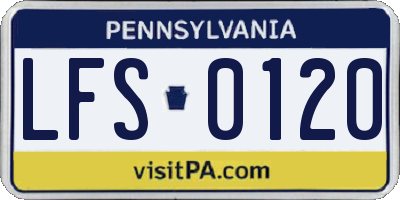 PA license plate LFS0120