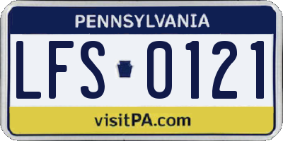 PA license plate LFS0121