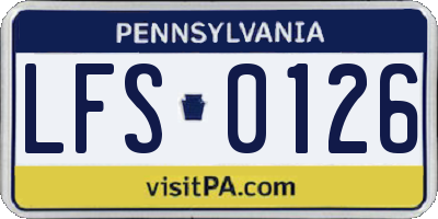 PA license plate LFS0126