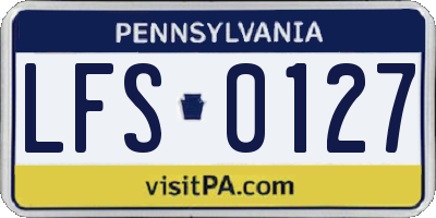 PA license plate LFS0127