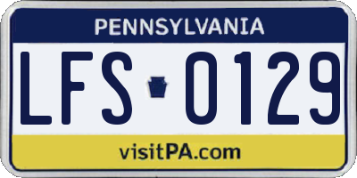 PA license plate LFS0129