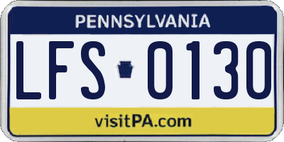 PA license plate LFS0130