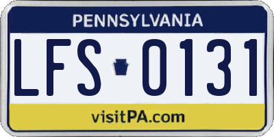 PA license plate LFS0131