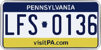 PA license plate LFS0136