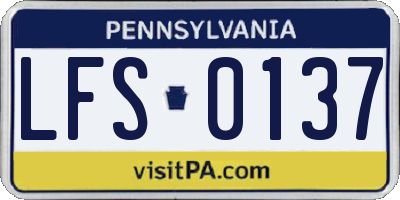 PA license plate LFS0137