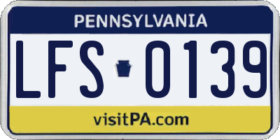 PA license plate LFS0139
