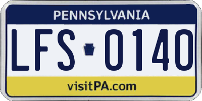 PA license plate LFS0140