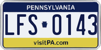 PA license plate LFS0143