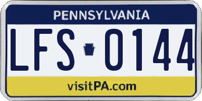 PA license plate LFS0144