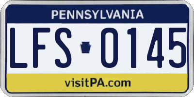 PA license plate LFS0145