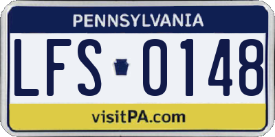 PA license plate LFS0148