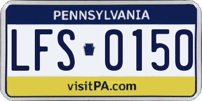 PA license plate LFS0150
