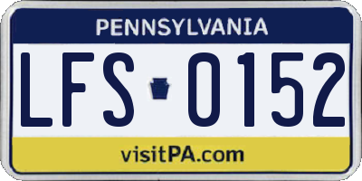 PA license plate LFS0152