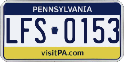PA license plate LFS0153