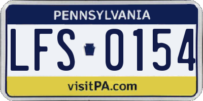 PA license plate LFS0154
