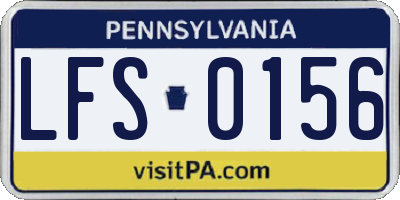 PA license plate LFS0156
