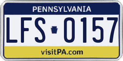 PA license plate LFS0157