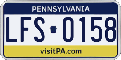 PA license plate LFS0158