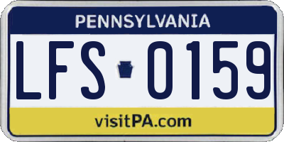 PA license plate LFS0159