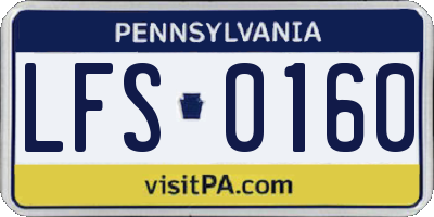PA license plate LFS0160