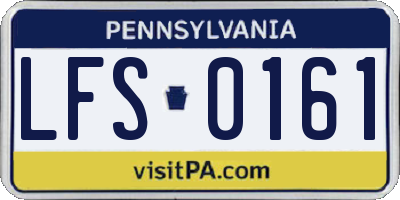 PA license plate LFS0161