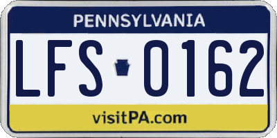 PA license plate LFS0162