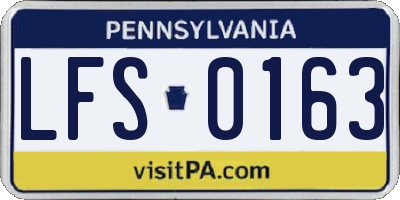 PA license plate LFS0163